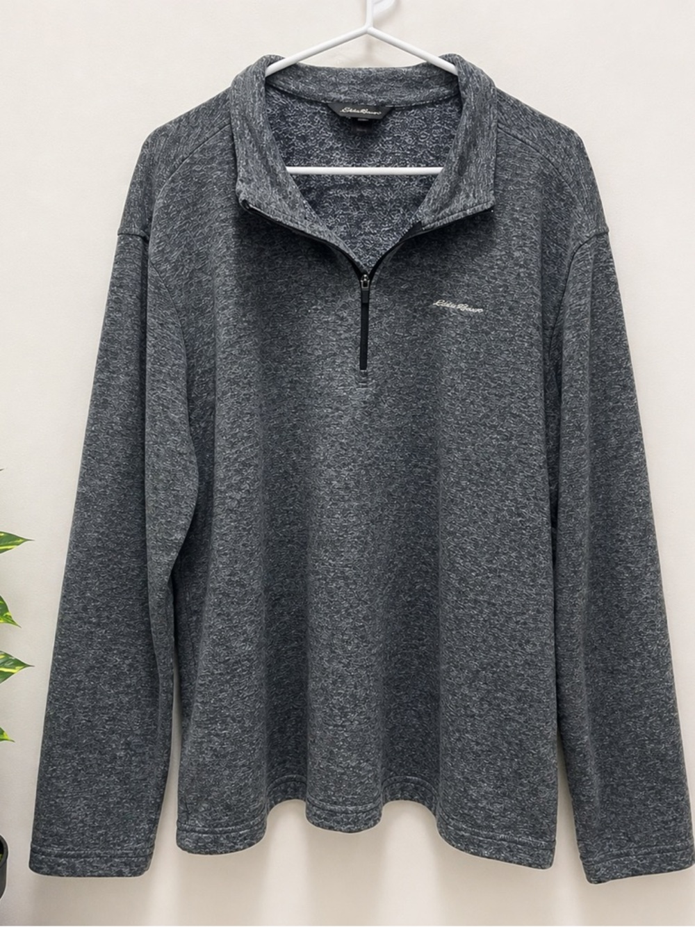 Eddie Bauer Men's Dark Heather Gray Half-Zip Sweatshirt